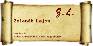 Zelenák Lajos névjegykártya